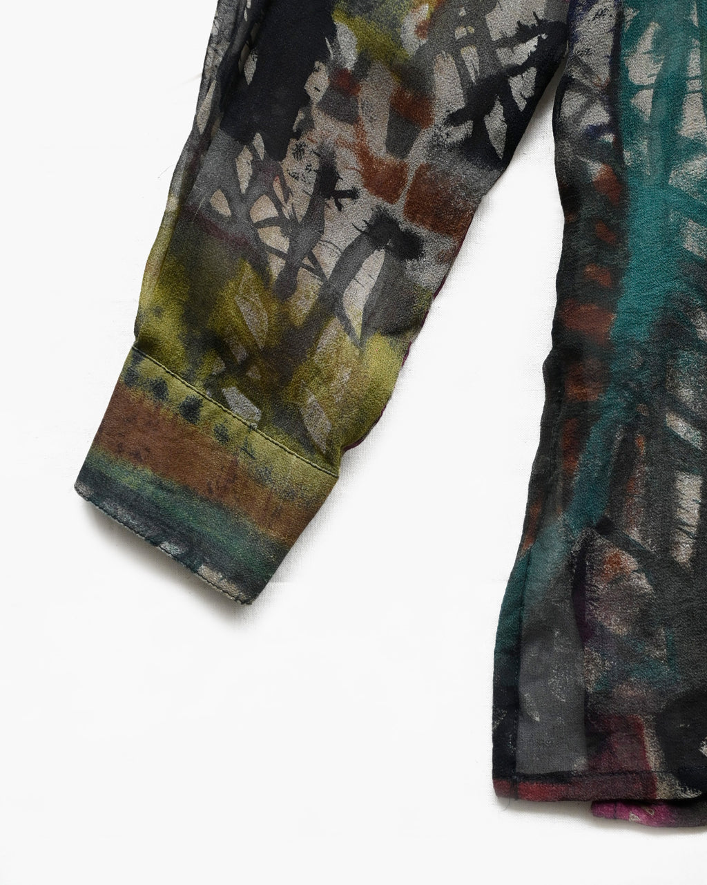 100% Silk Patterned Sheer Shirt