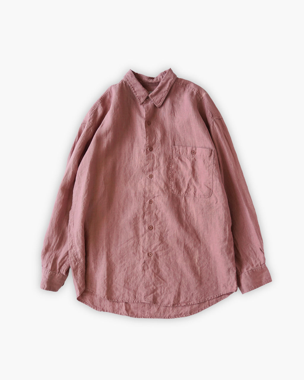 "GOOUCH" 100% Linen L/S Shirt - Pink