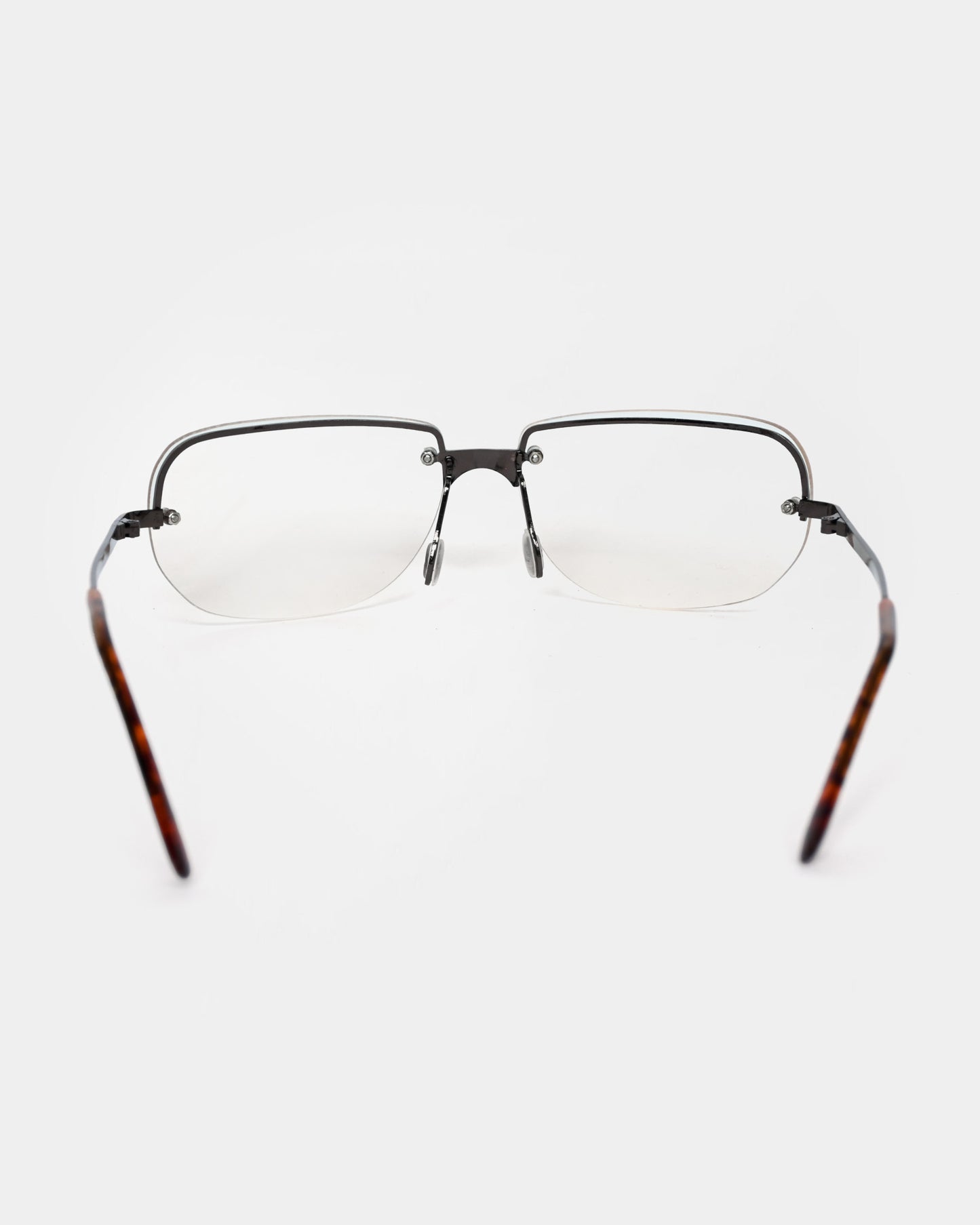 NOS 90s Clear Frameless Sunglasses - Brown
