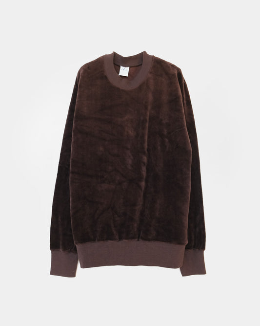 Cotton Velour Sweatshirts - Dark Brown