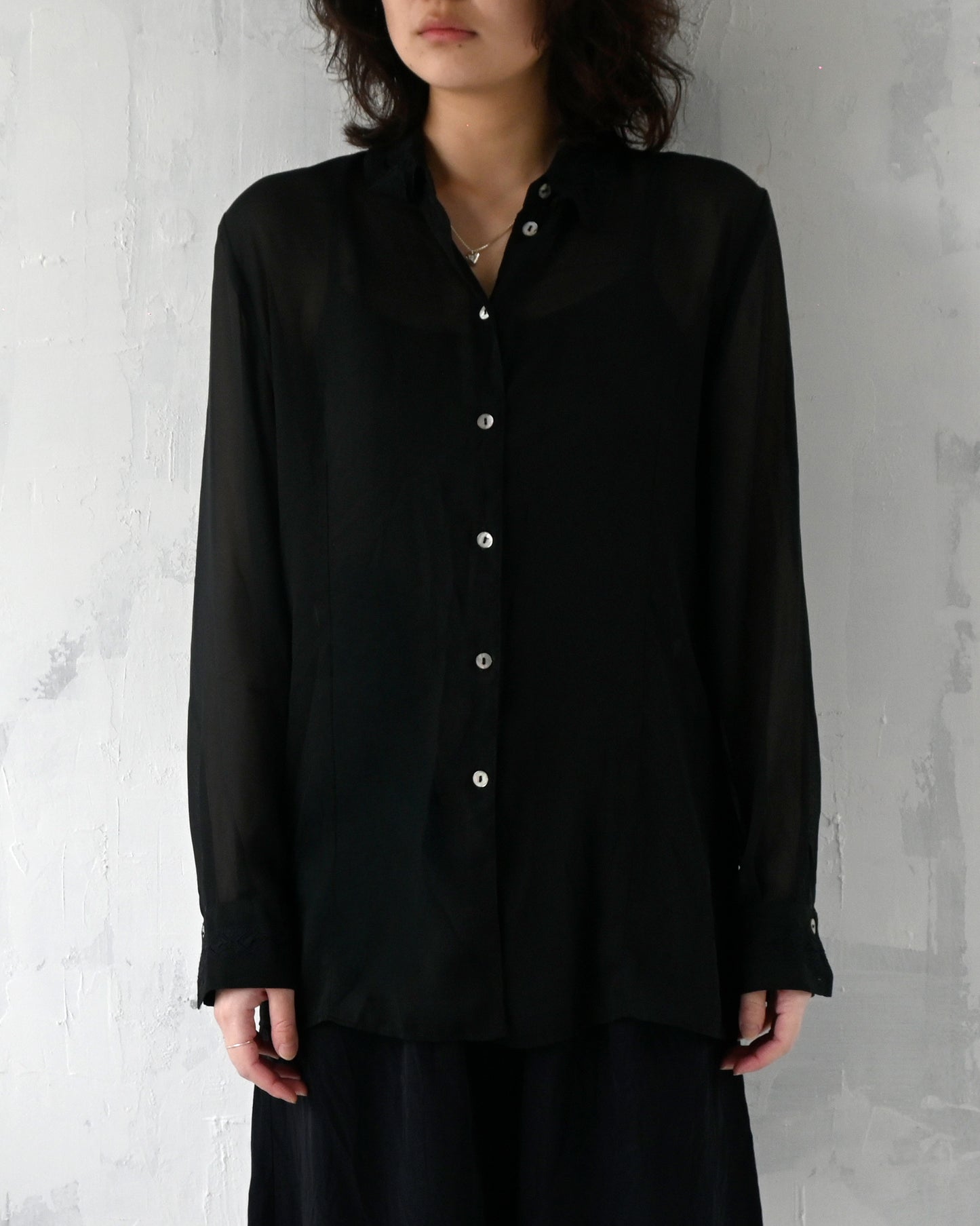 Embroidered Sheer Shirt