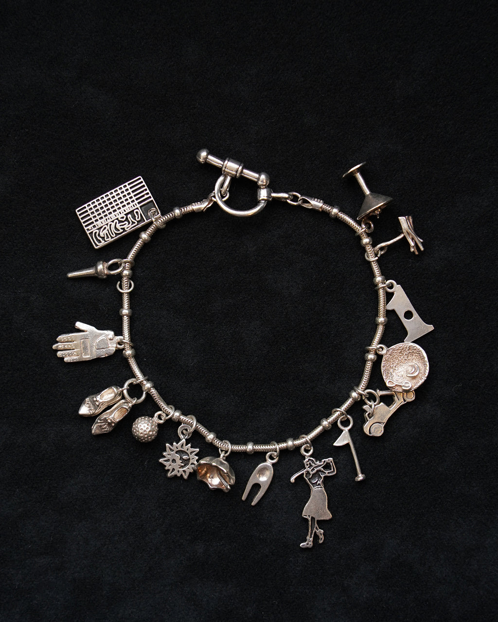 Silver Multi Charm Bracelet (SVBL-26027)