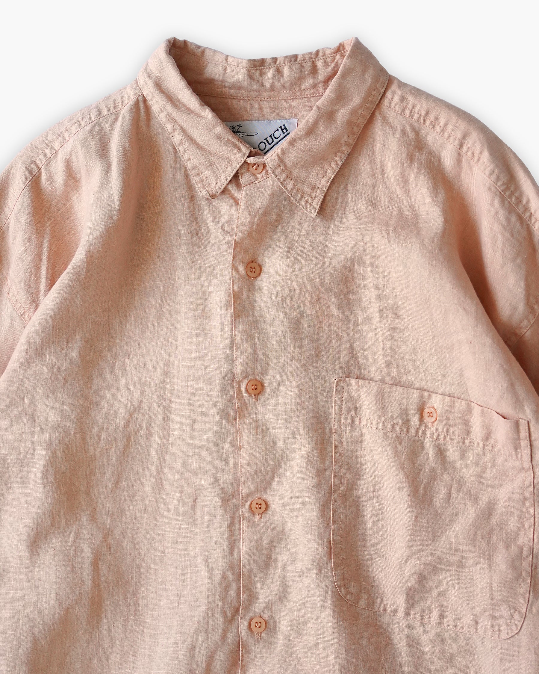"GOOUCH" 100% Linen L/S Shirt - Coral