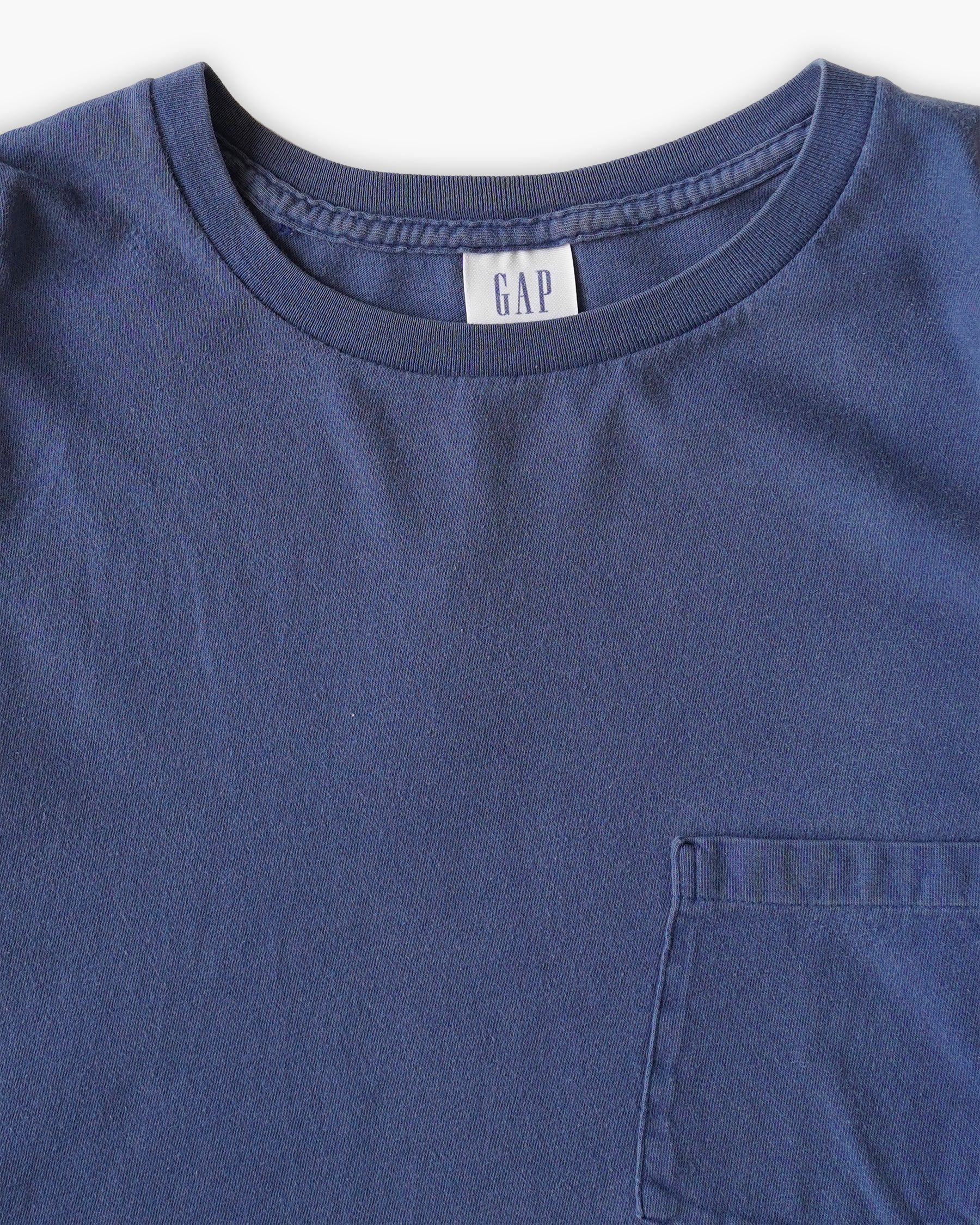 90s GAP Faded Pocket T-shirts - Blue
