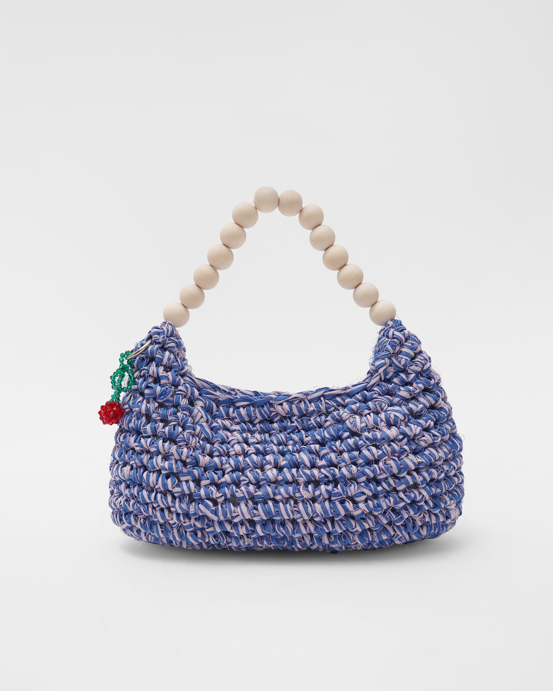 Crochet Beaded Handle Bag with Charm 04