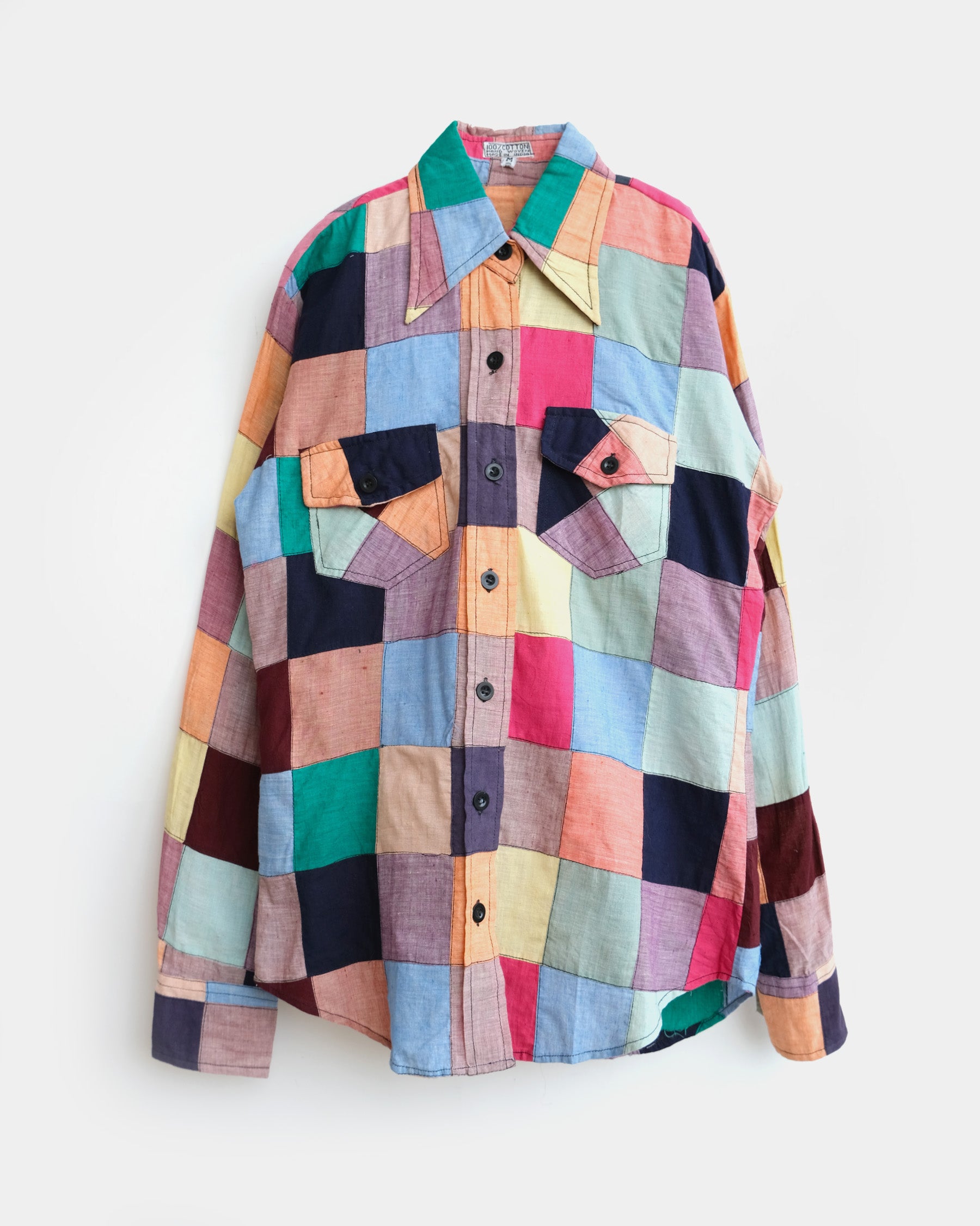 70's Madras Patchwork Shirt