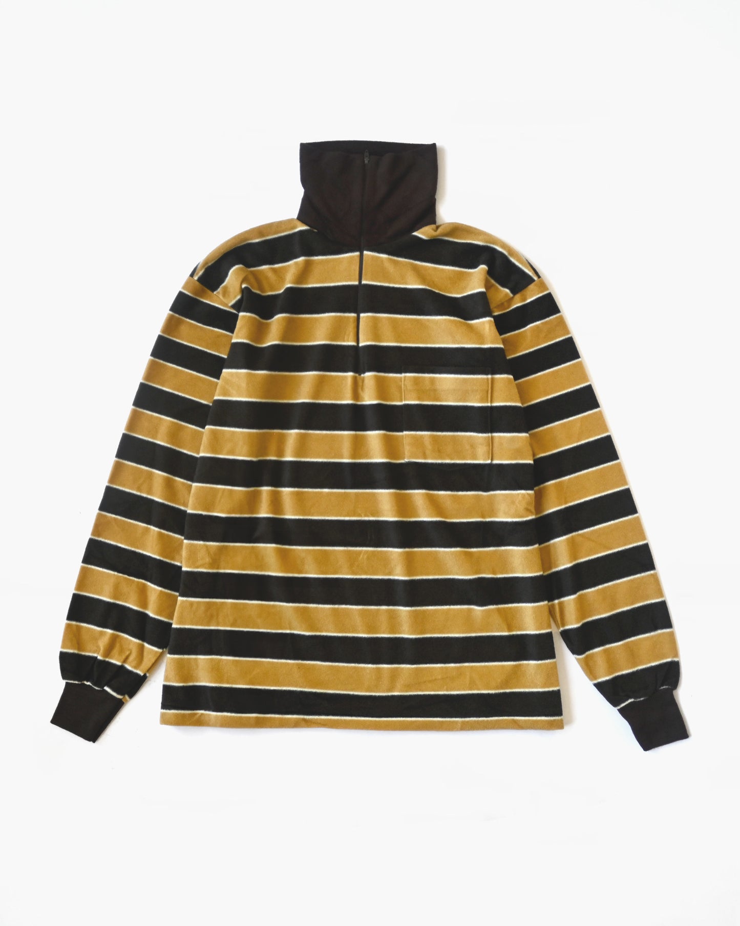 Velour Zip-up Pullover - Yellow