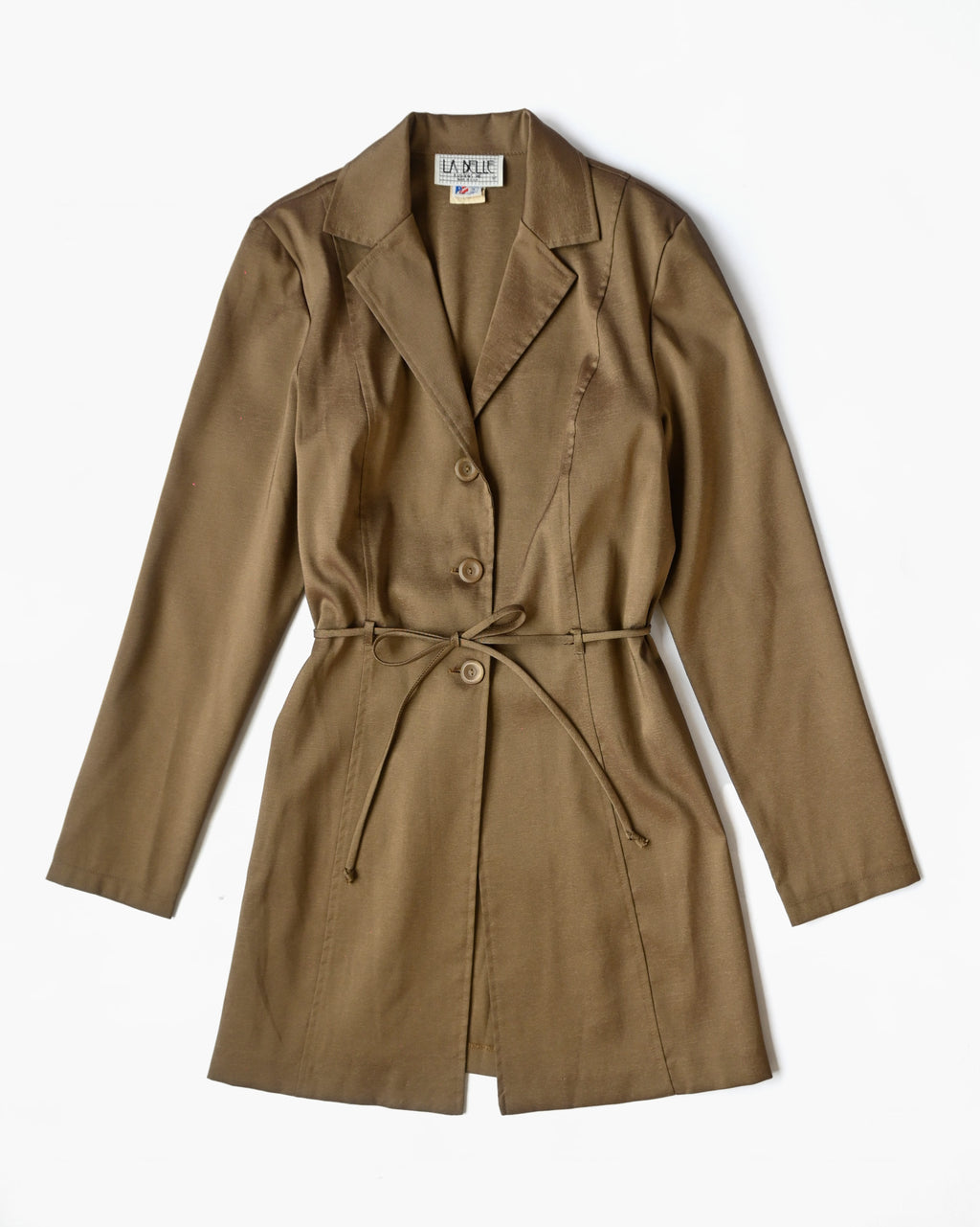 Waist-Tie Brown Shirt Jacket