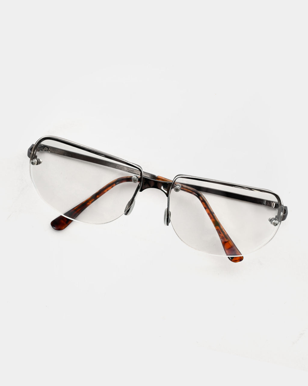 NOS 90s Clear Frameless Sunglasses - Brown