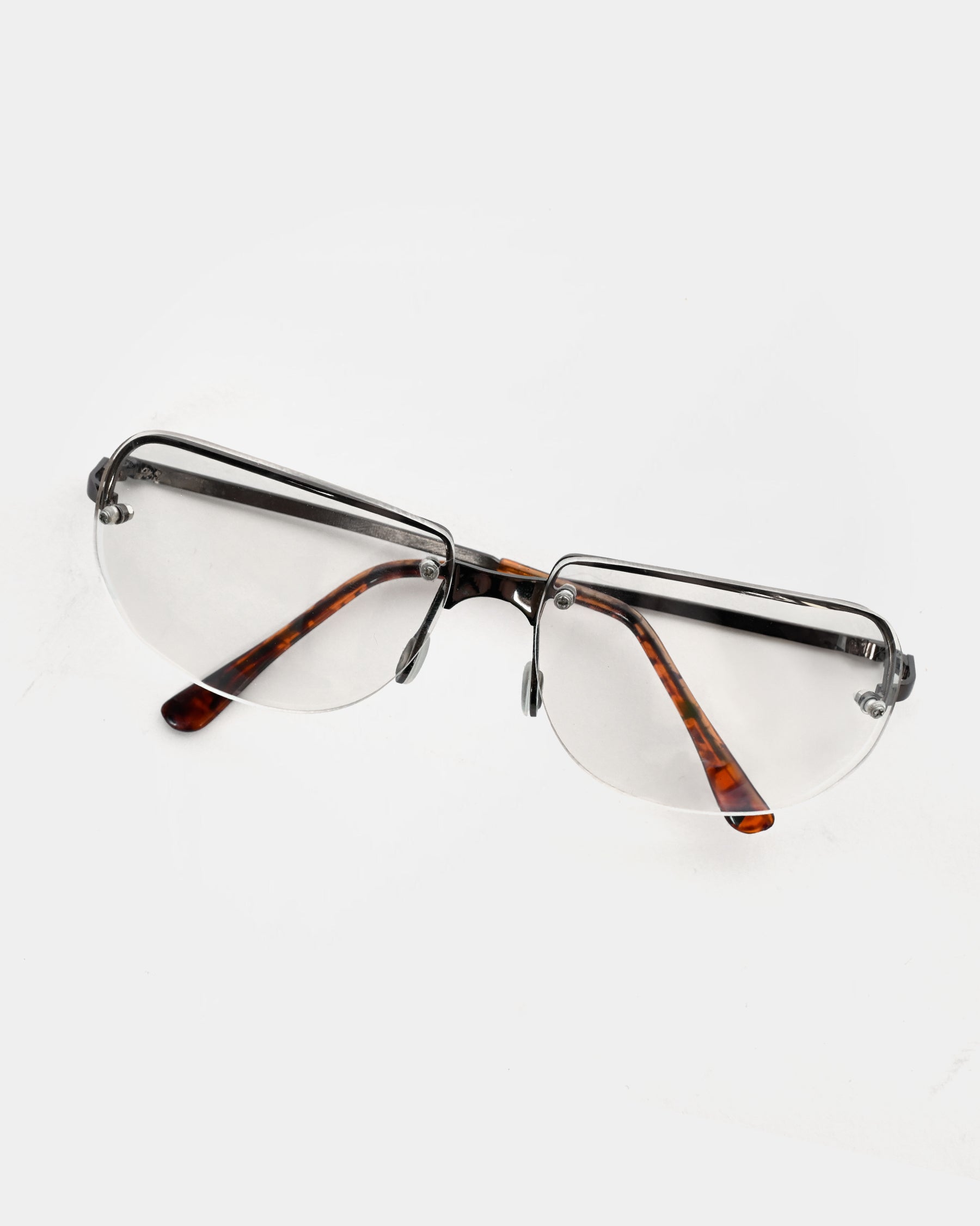 NOS 90s Clear Frameless Sunglasses - Brown