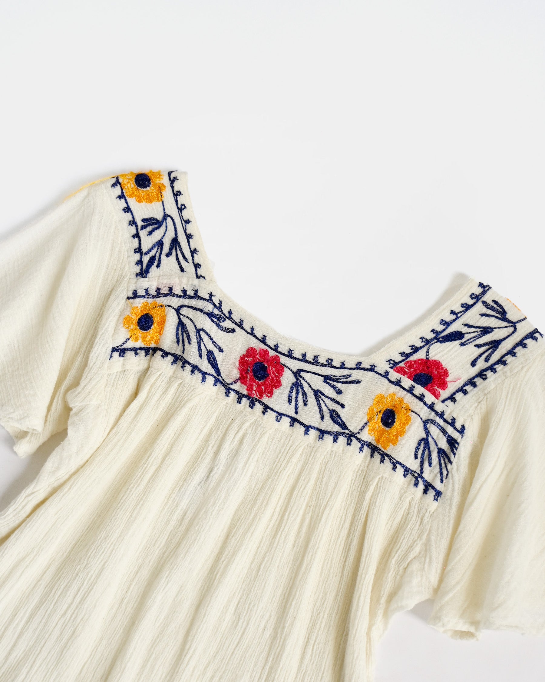 1970's Hand Embroidered Cotton Top