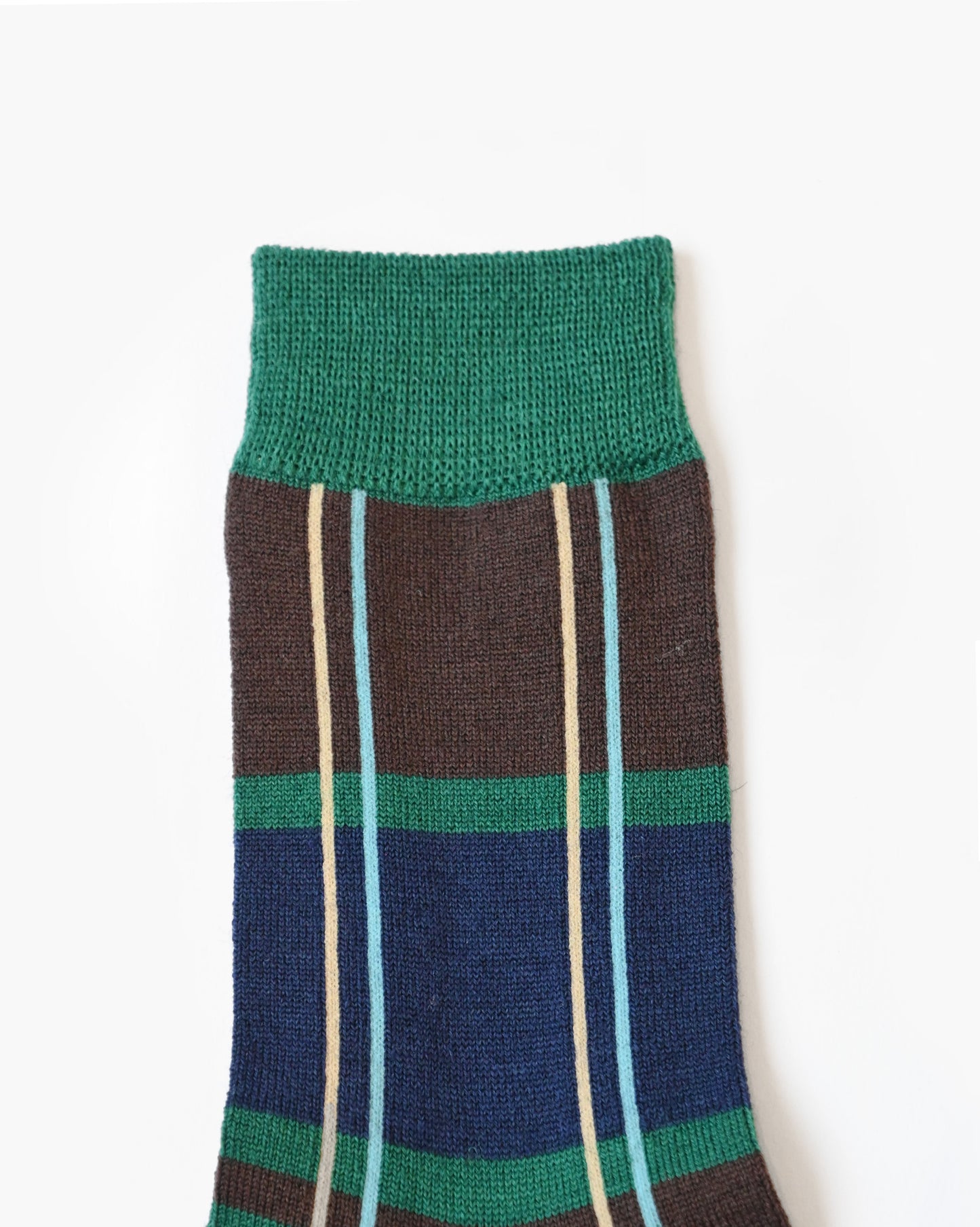 Wool Plaid Socks - Green