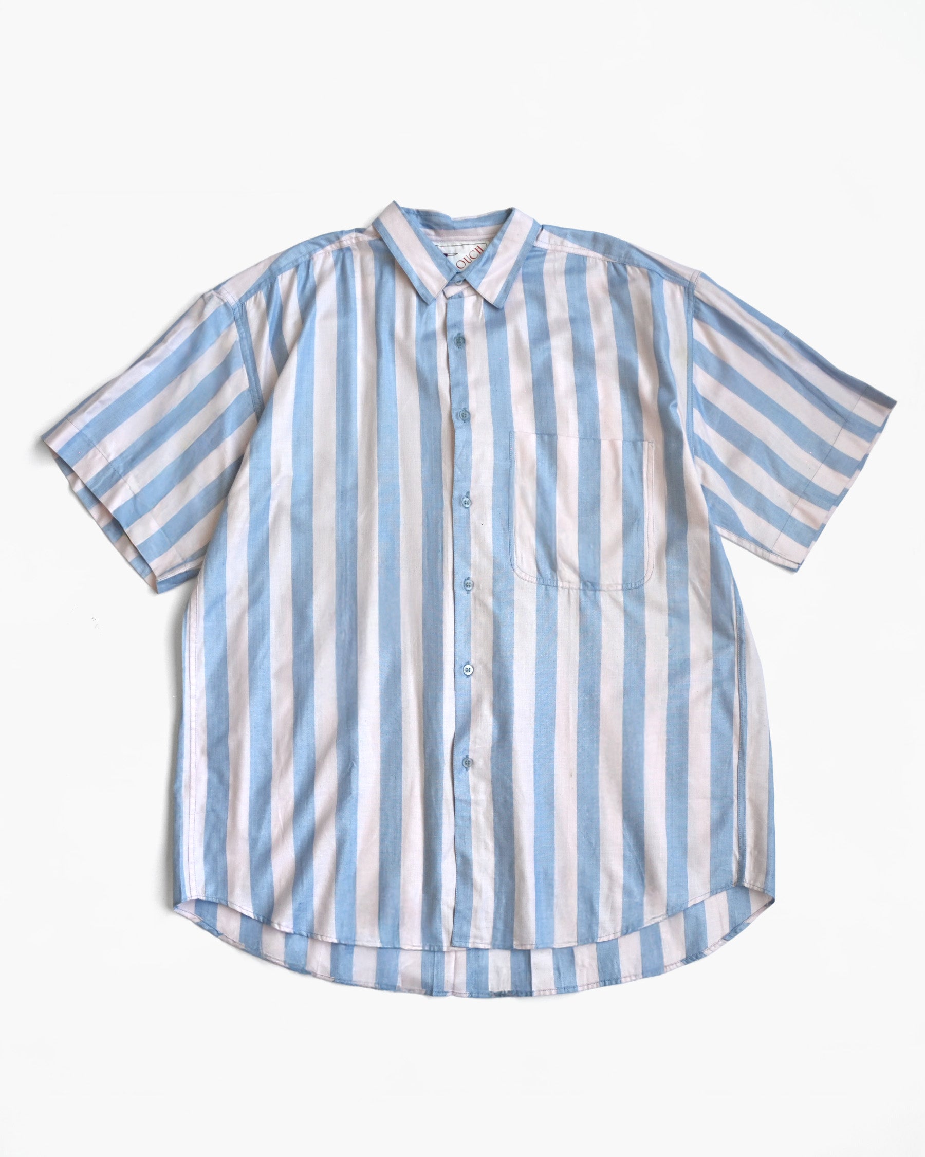"GOOUCH" Rayon x Cotton Striped Shirt