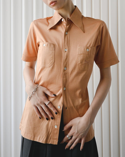 "OLD CELINE" Half Sleeve Shirt - Beige