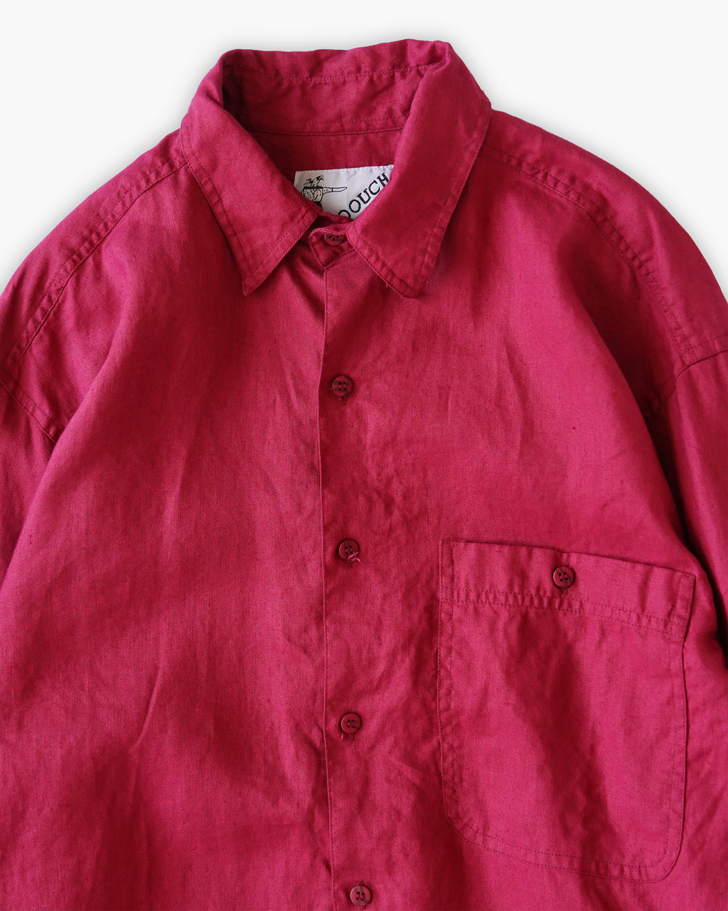 "GOOUCH" 100% Linen L/S Shirt - Red