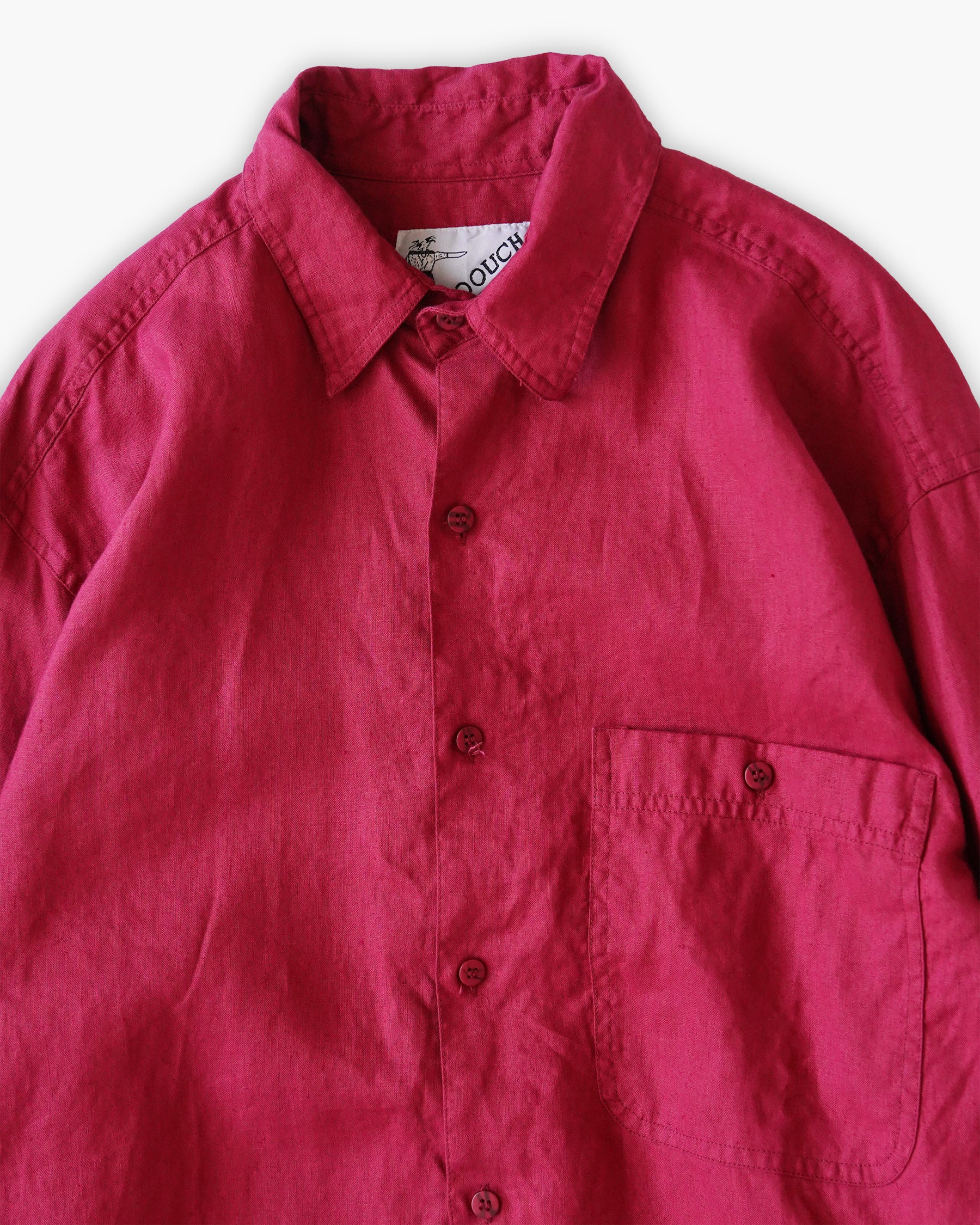 "GOOUCH" 100% Linen L/S Shirt - Red