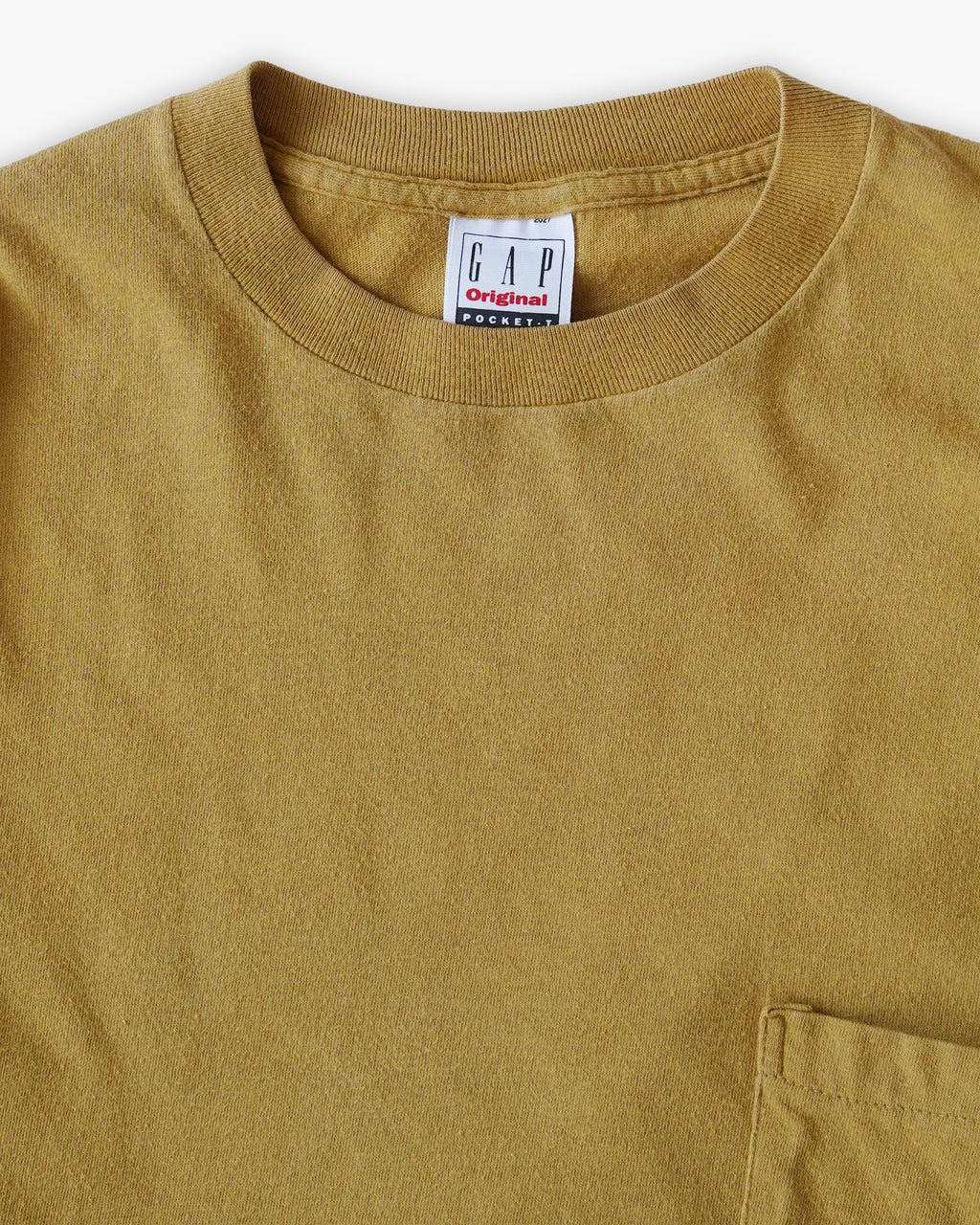 90s GAP Faded Pocket T-shirts - Mustard