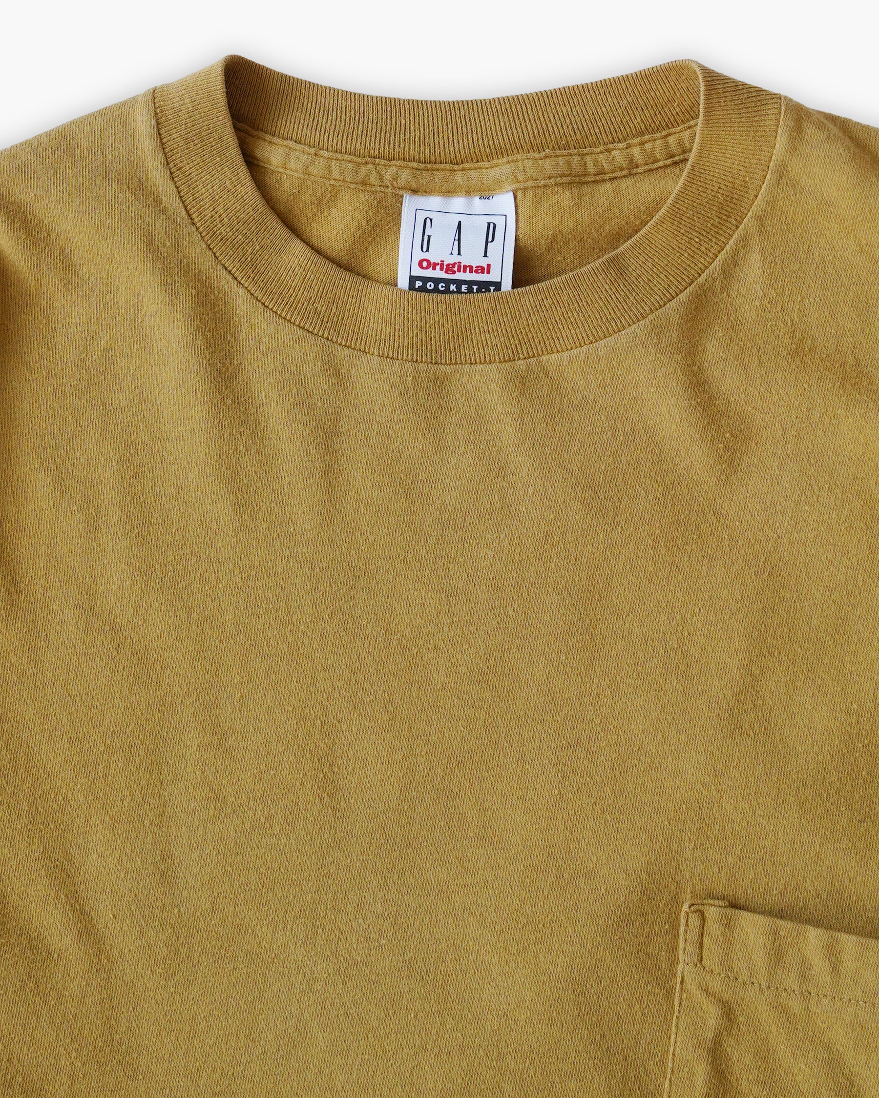 90s GAP Faded Pocket T-shirts - Mustard