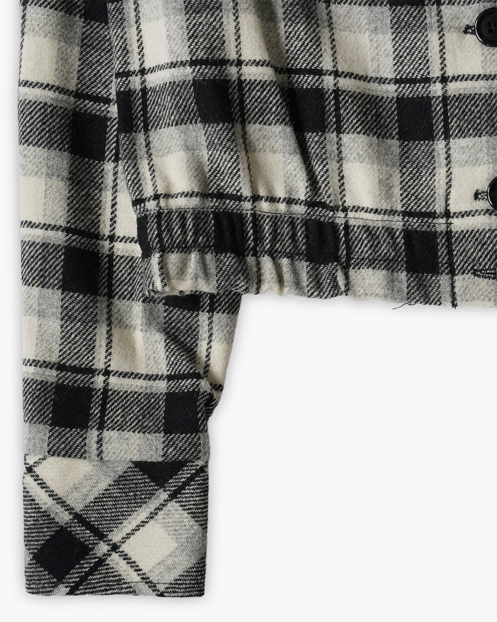 Wool Check Clopped Shirt Jacket