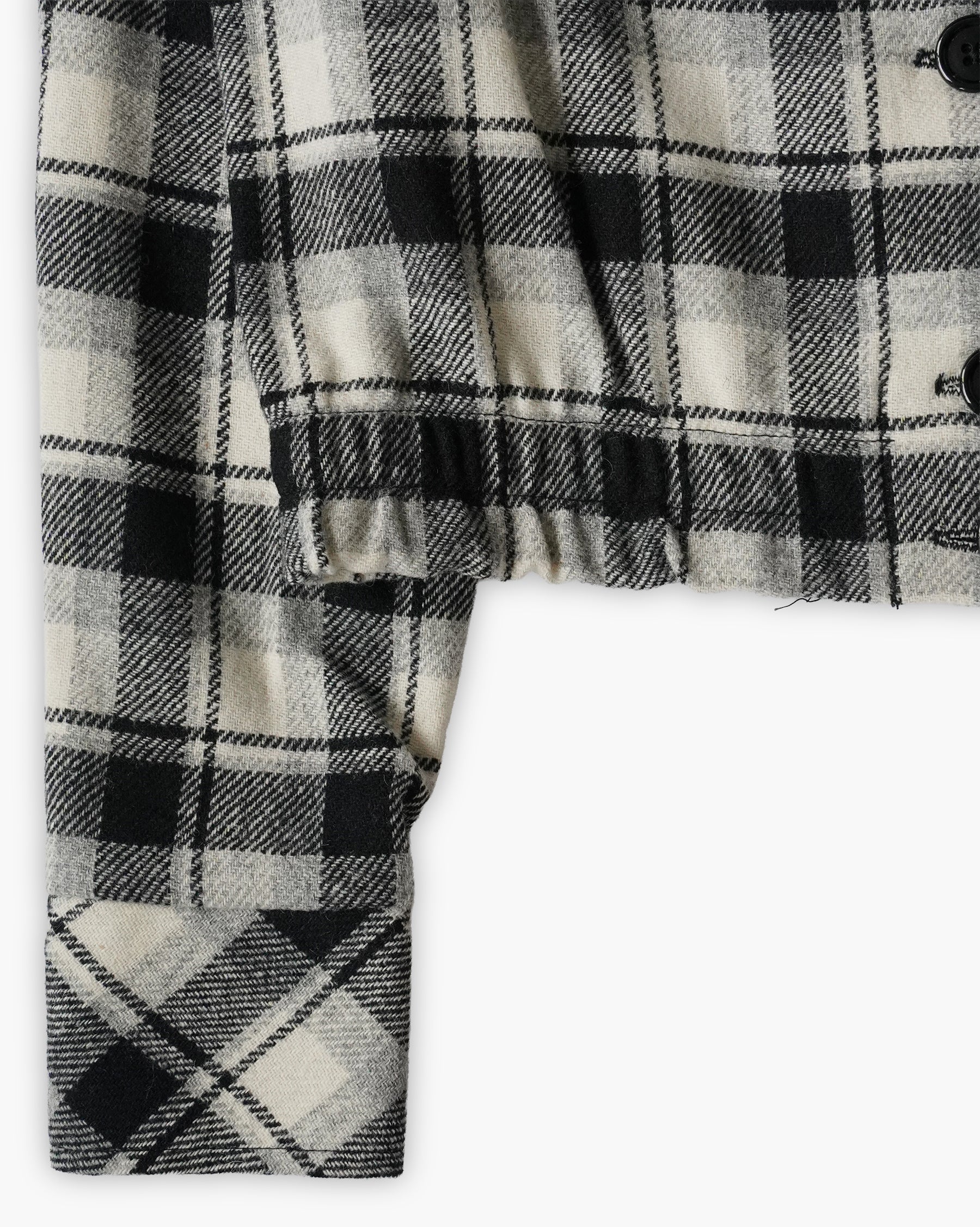 Wool Check Clopped Shirt Jacket