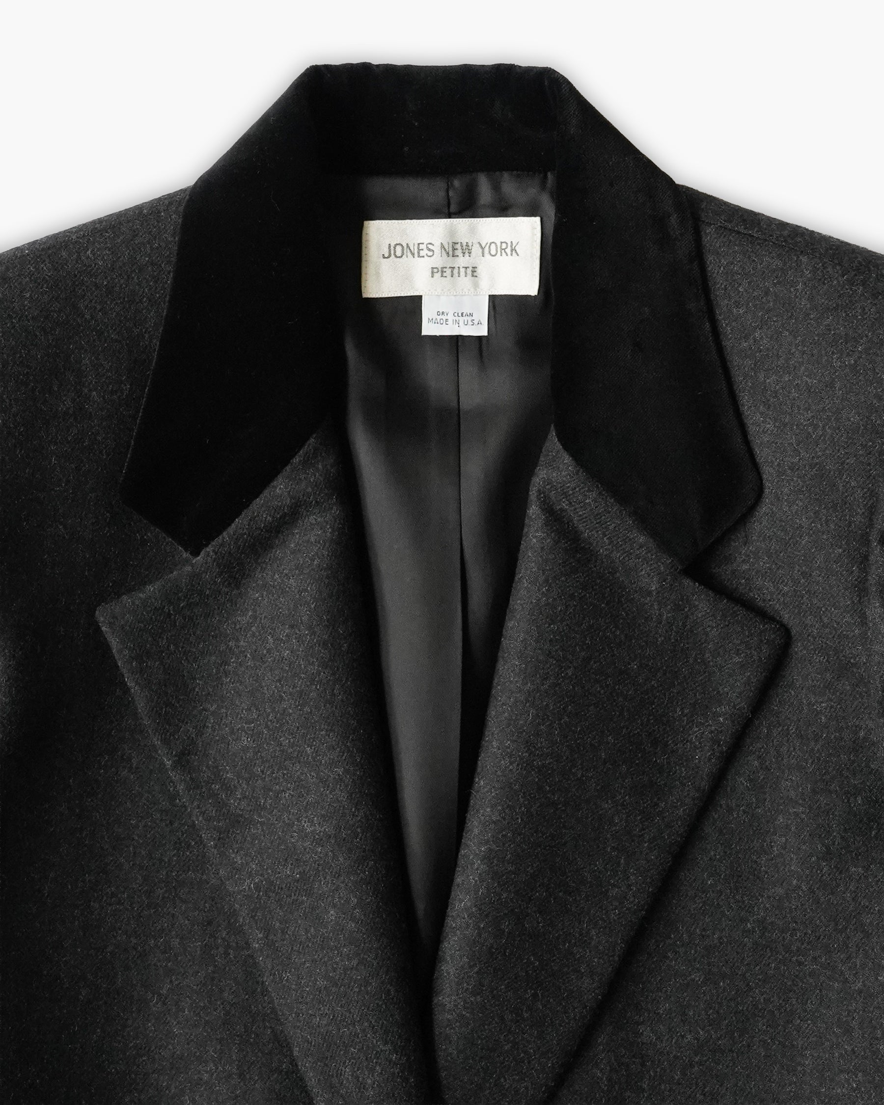 Wool Jacket with Velour Collar