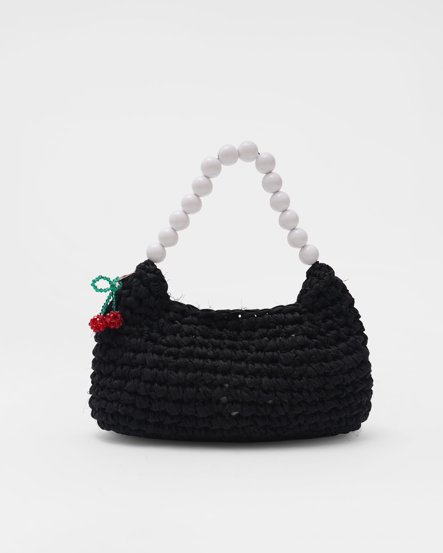 Crochet Beaded Handle Bag with Charm 02