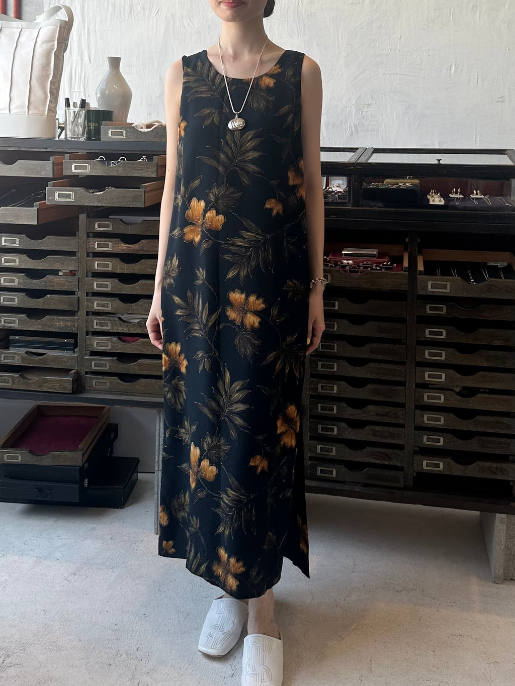 100% Silk Floral Sleeveless Dress
