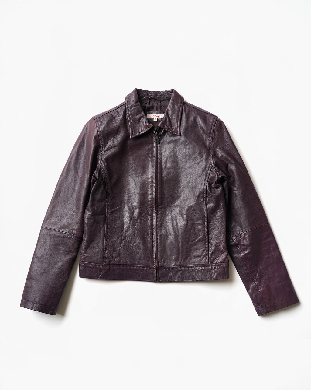 1980~90's Leather Zip Jacket in Deep Purple