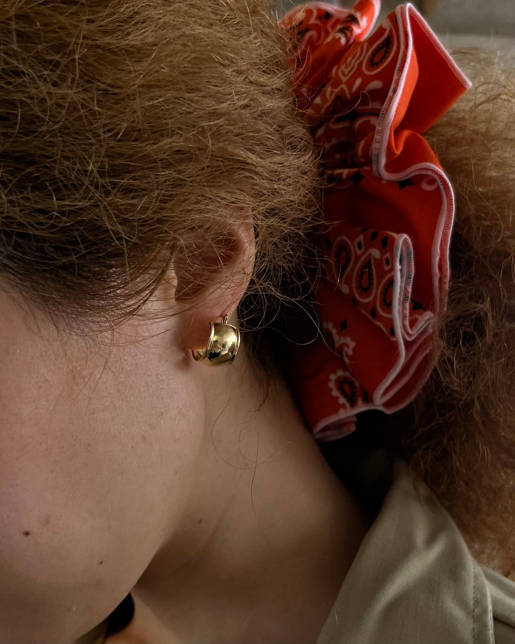 14k Solid Gold Wide Hoops