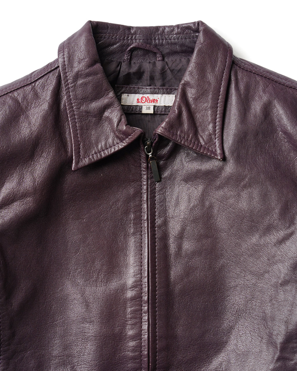 1980~90's Leather Zip Jacket in Deep Purple