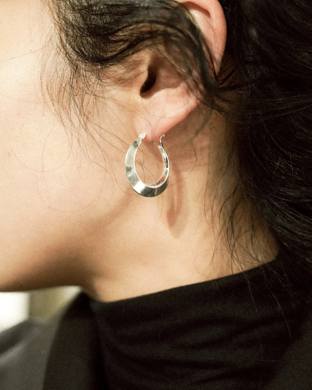 Silver Edge Hoops (E025017)