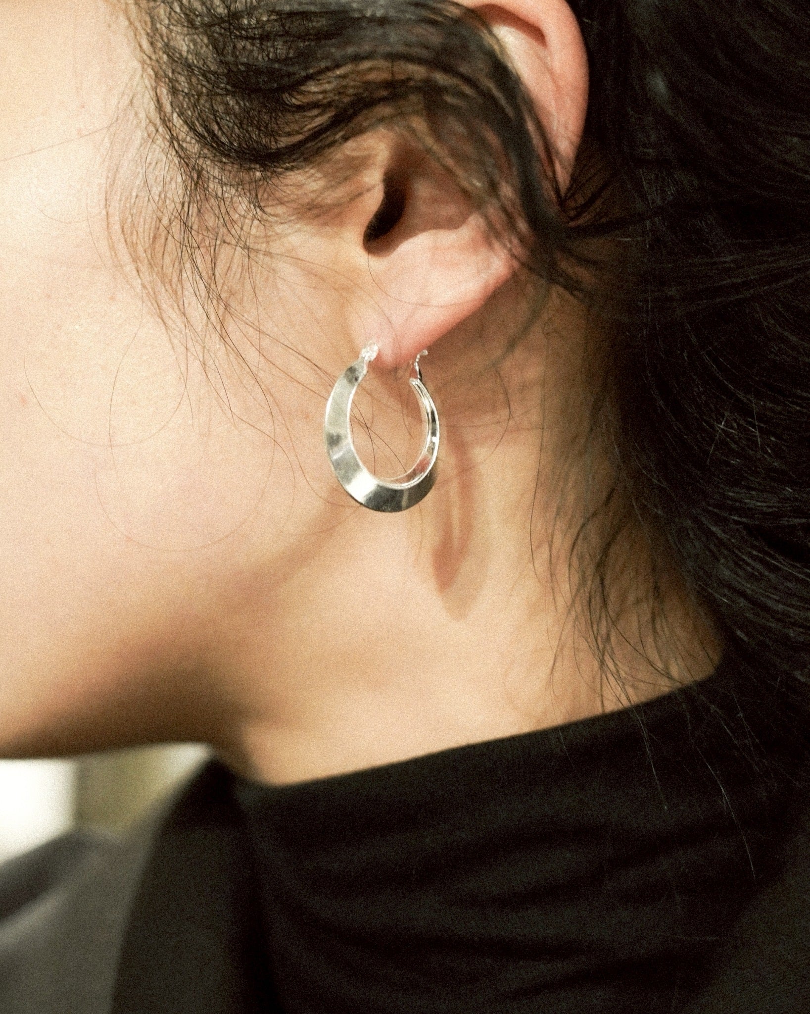 Silver Edge Hoops (E025017)