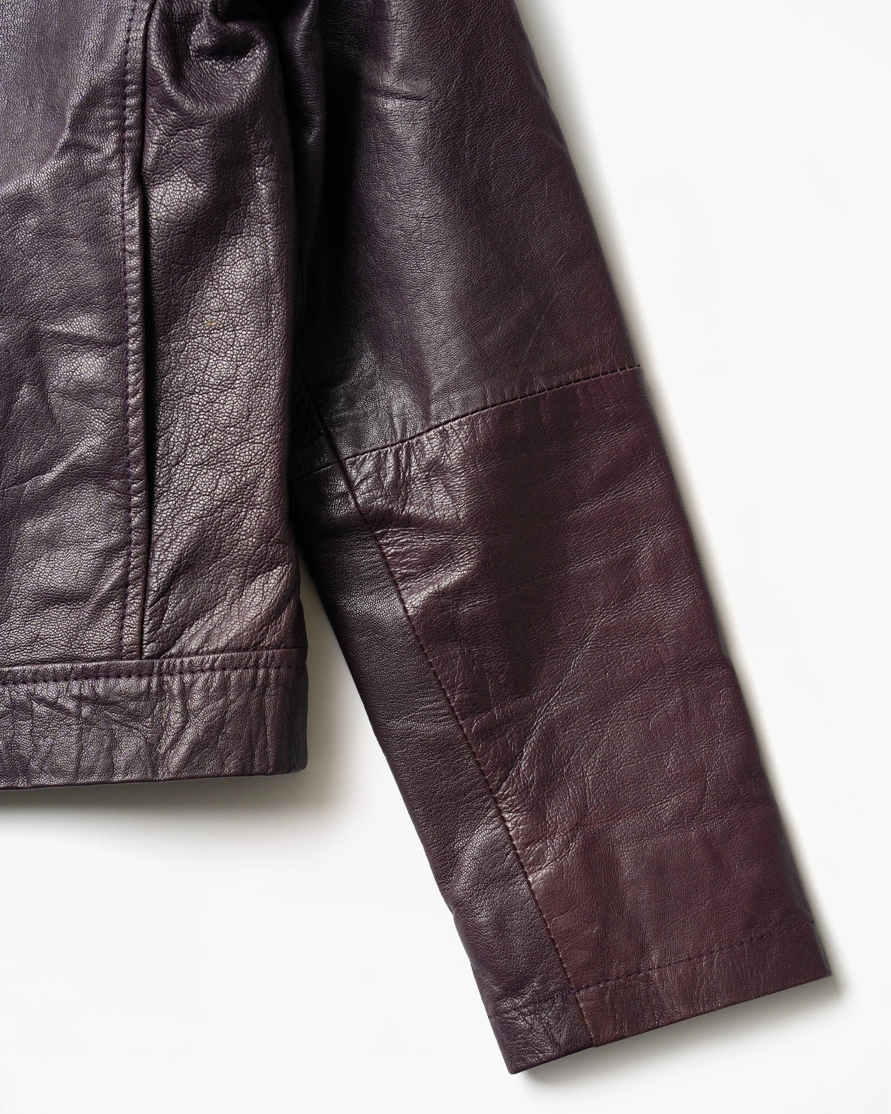 1980~90's Leather Zip Jacket in Deep Purple