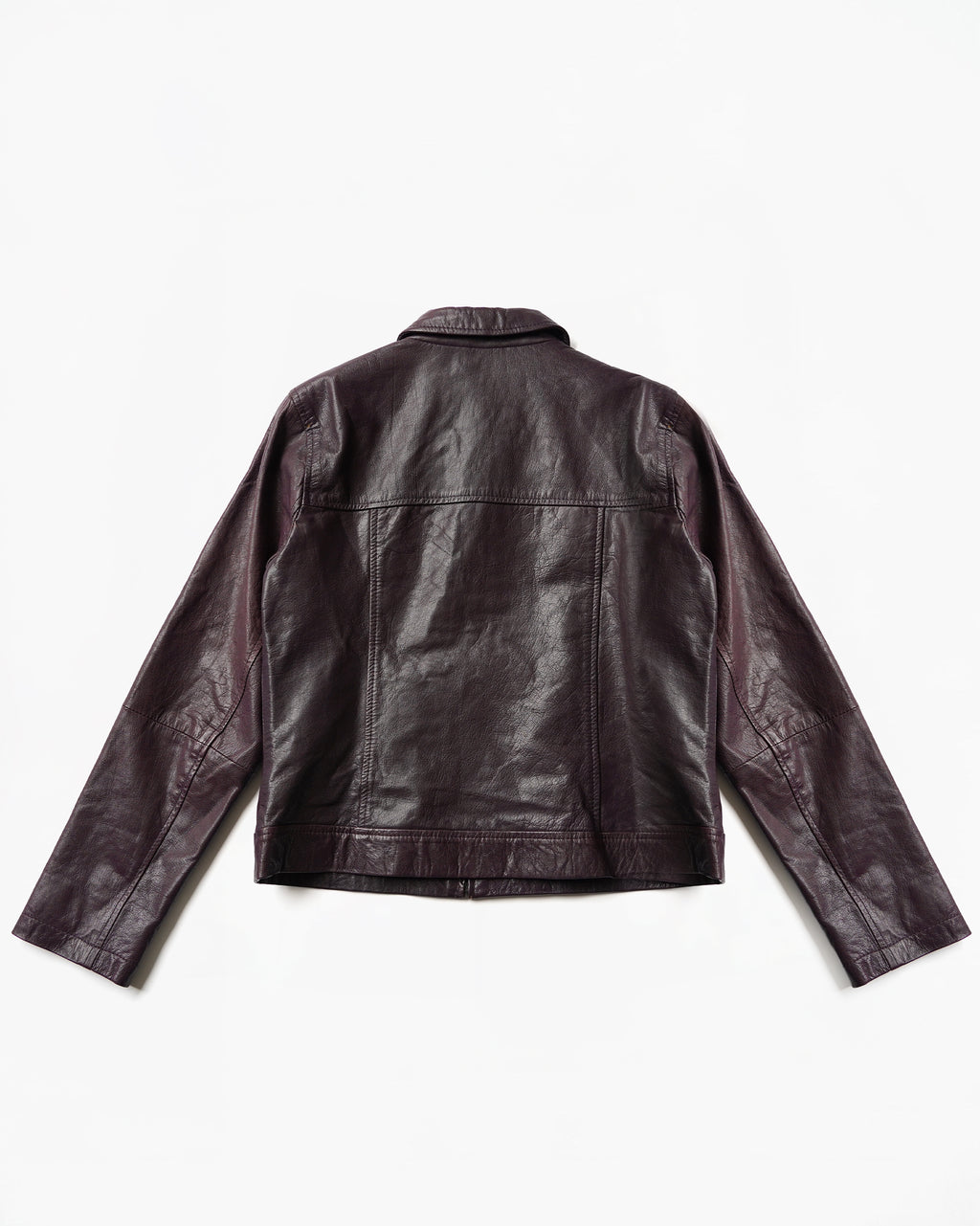 1980~90's Leather Zip Jacket in Deep Purple