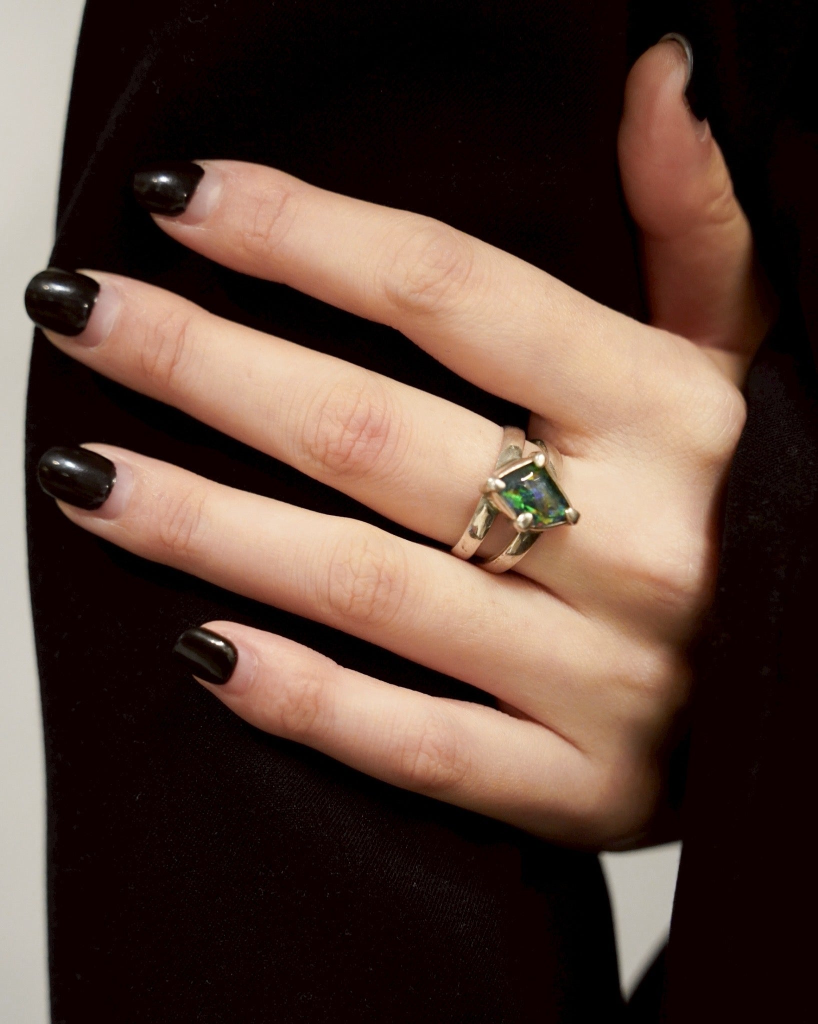 Solid Opal Silver Ring (SVR25028)