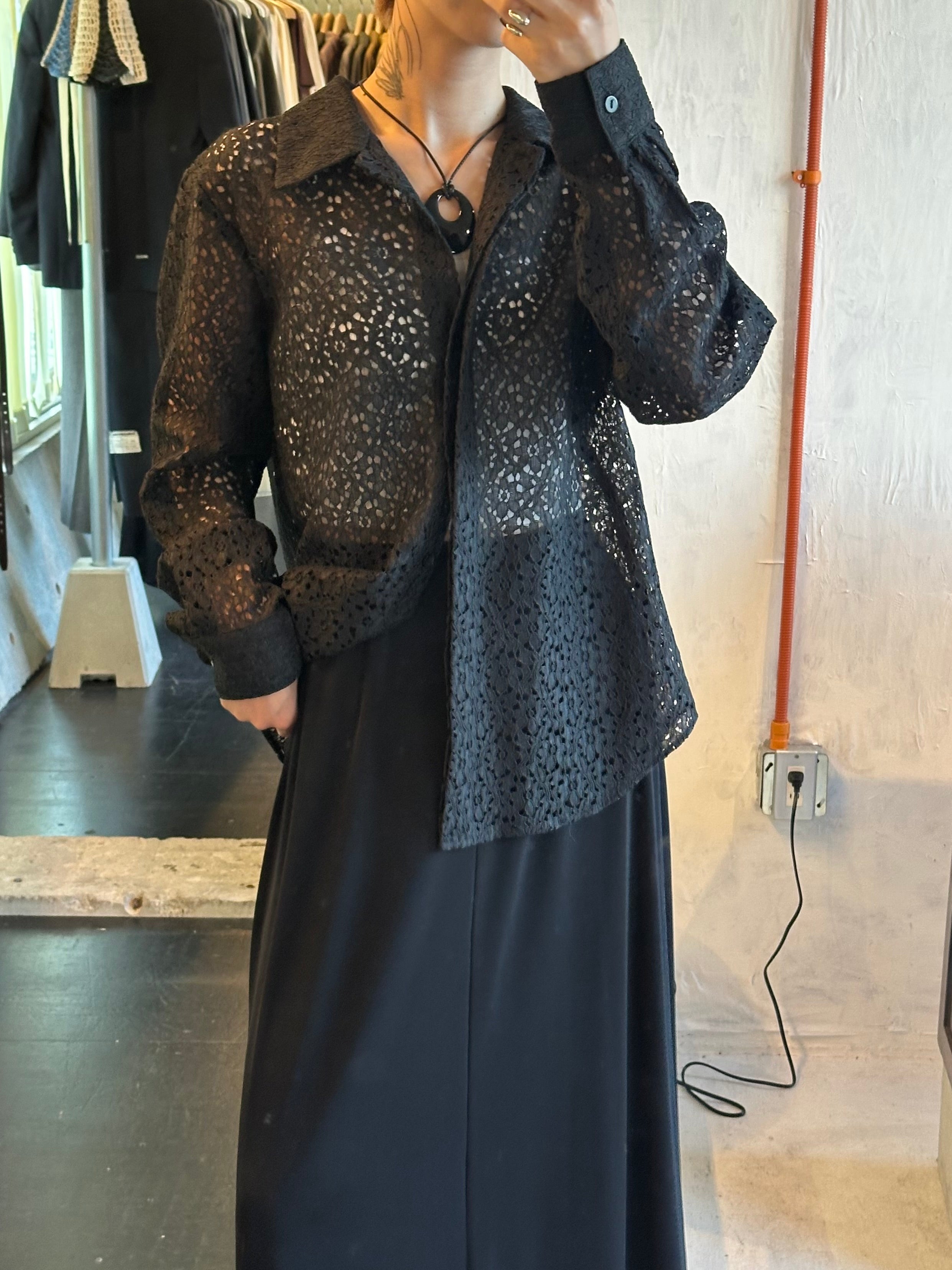 Sheer Black Lace Shirt