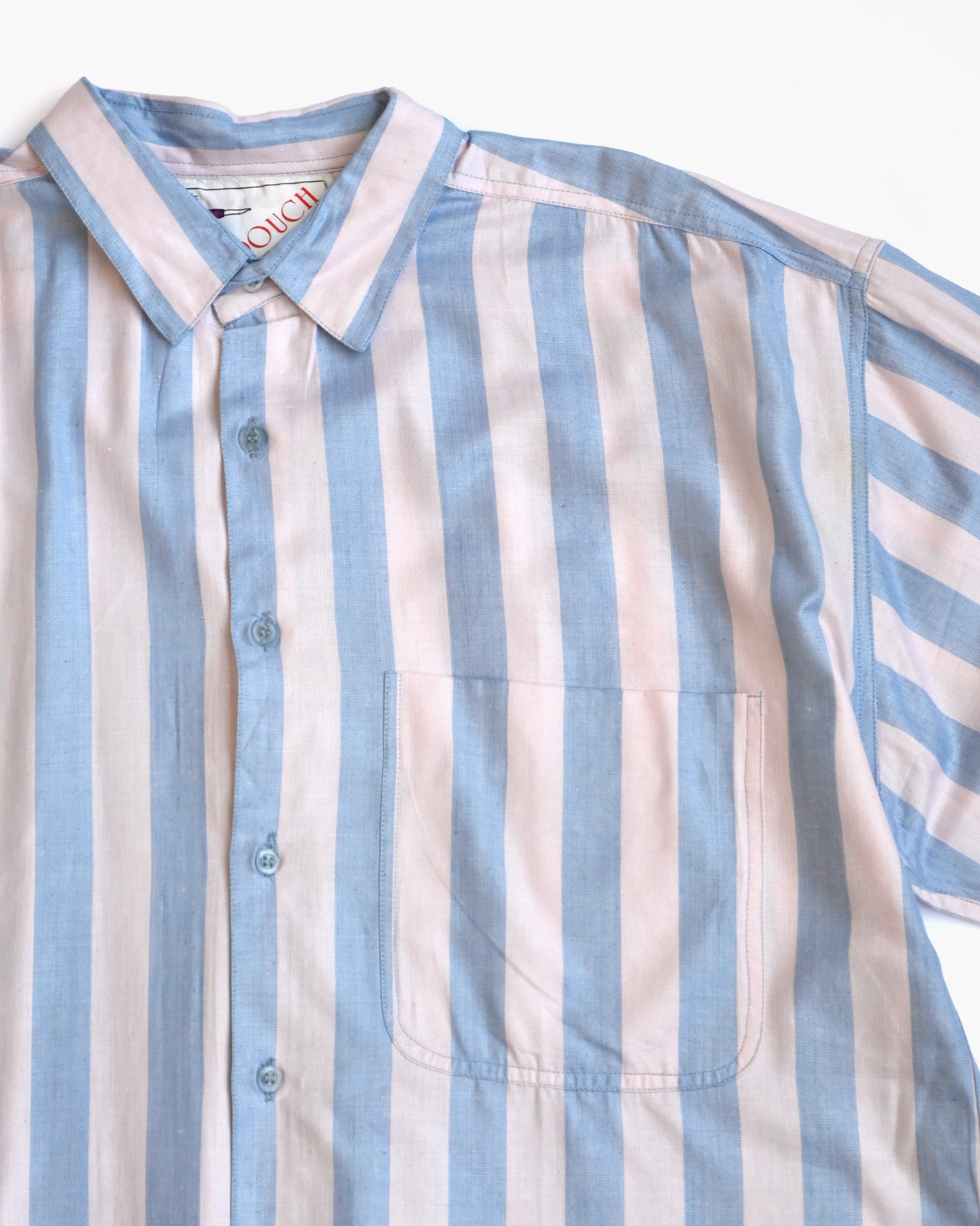 "GOOUCH" Rayon x Cotton Striped Shirt