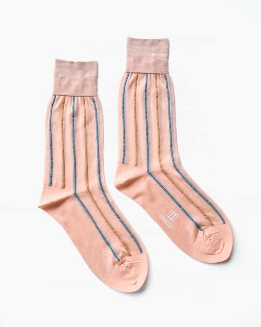 Striped Dress Socks - Pink