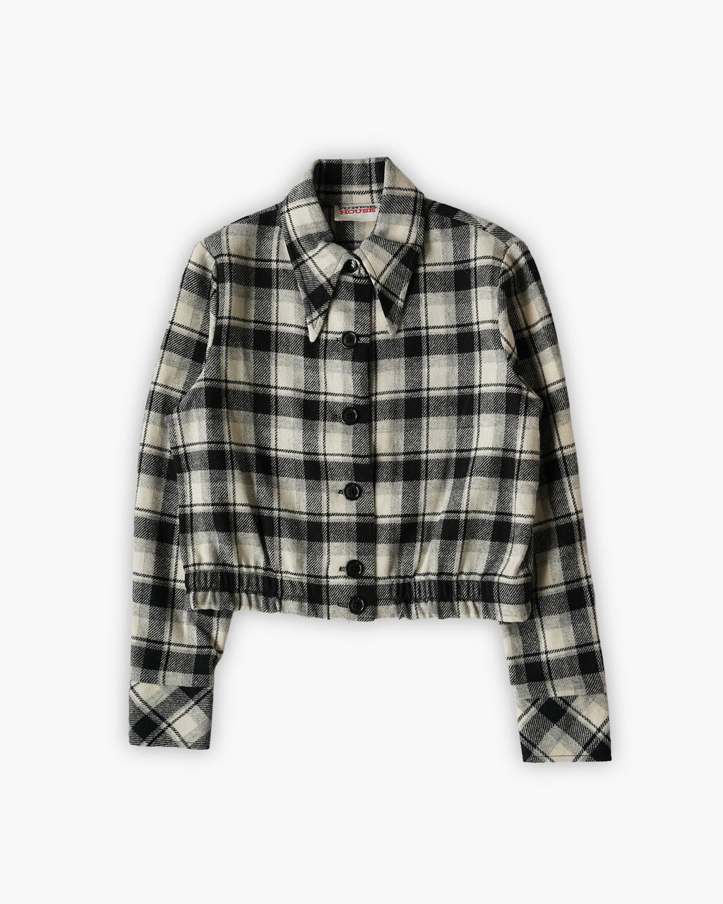 Wool Check Clopped Shirt Jacket