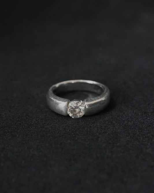 CZ Diamond Danish Silver Ring - 11.5号