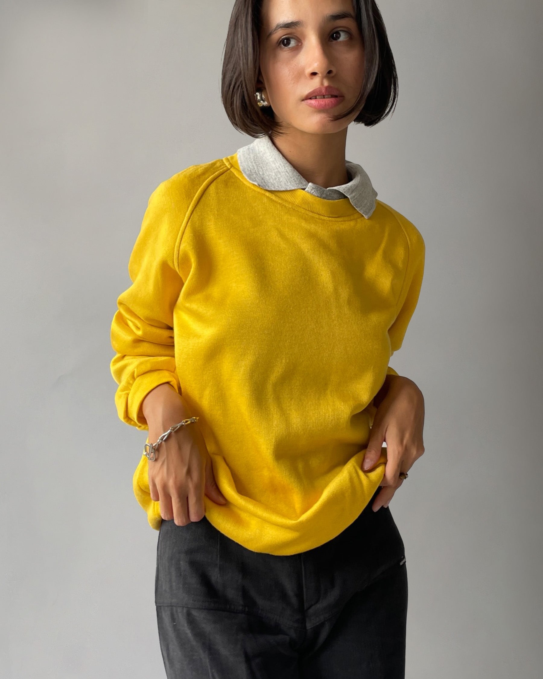 80's Acrylic Sweatshirt - Yellow