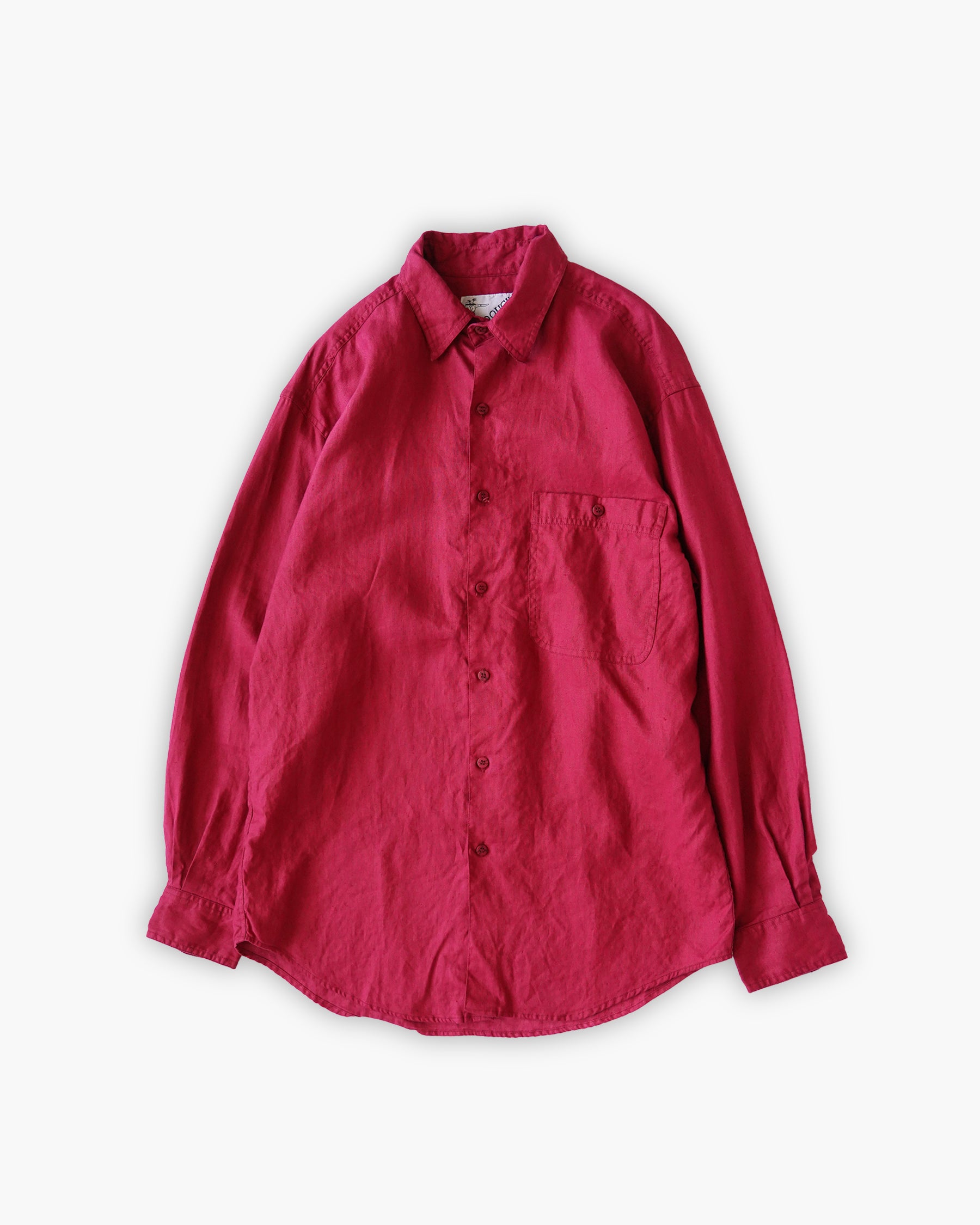"GOOUCH" 100% Linen L/S Shirt - Red