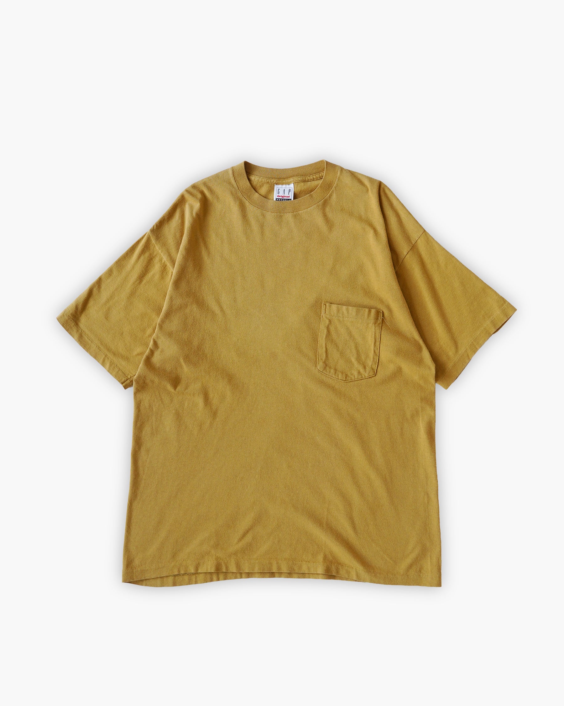 90s GAP Faded Pocket T-shirts - Mustard