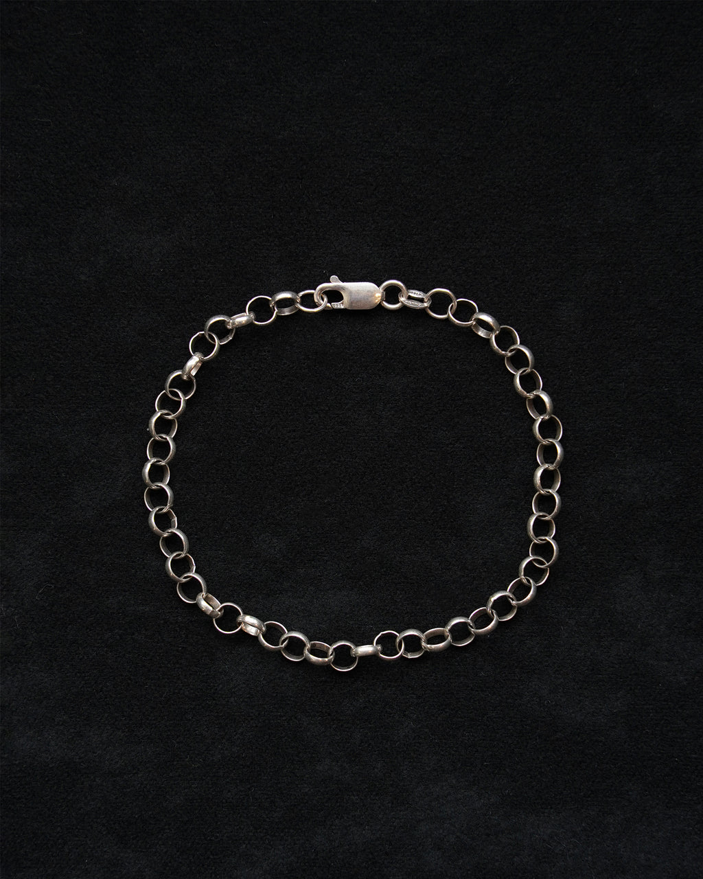 Silver Round Link Bracelet (SVBL-26040)