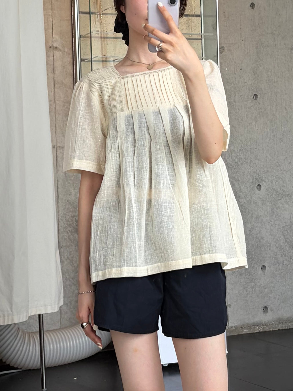 70s Indian Cotton Gauze Top