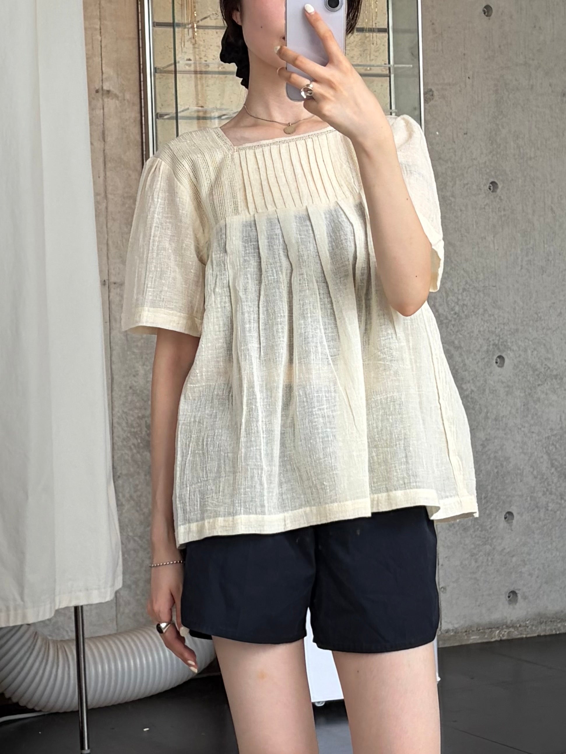 70s Indian Cotton Gauze Top
