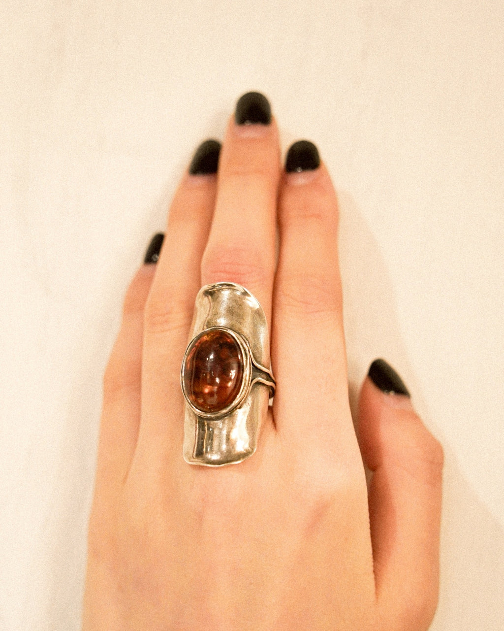 Amber Silver Ring (SVR2508)