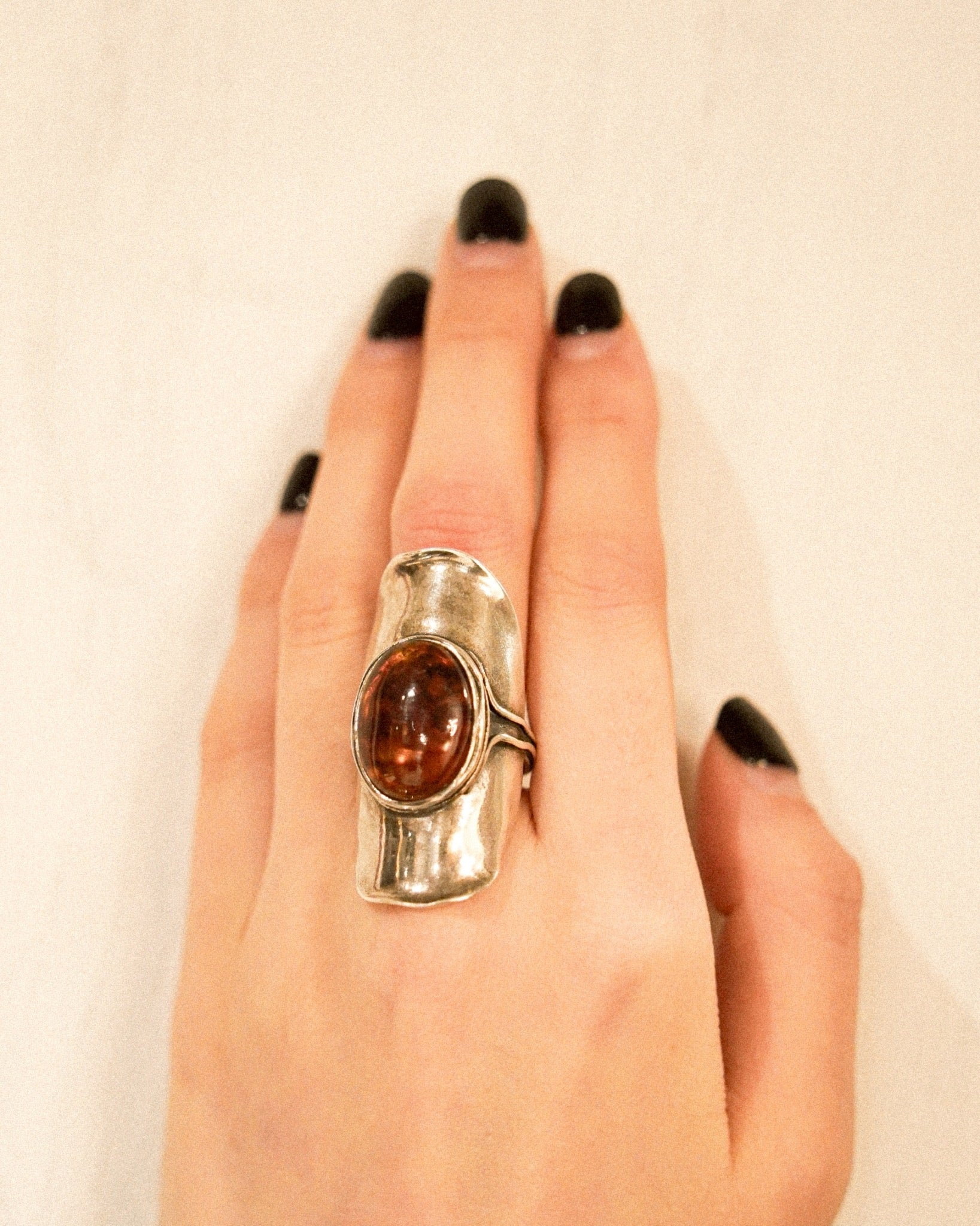 Amber Silver Ring (SVR2508)