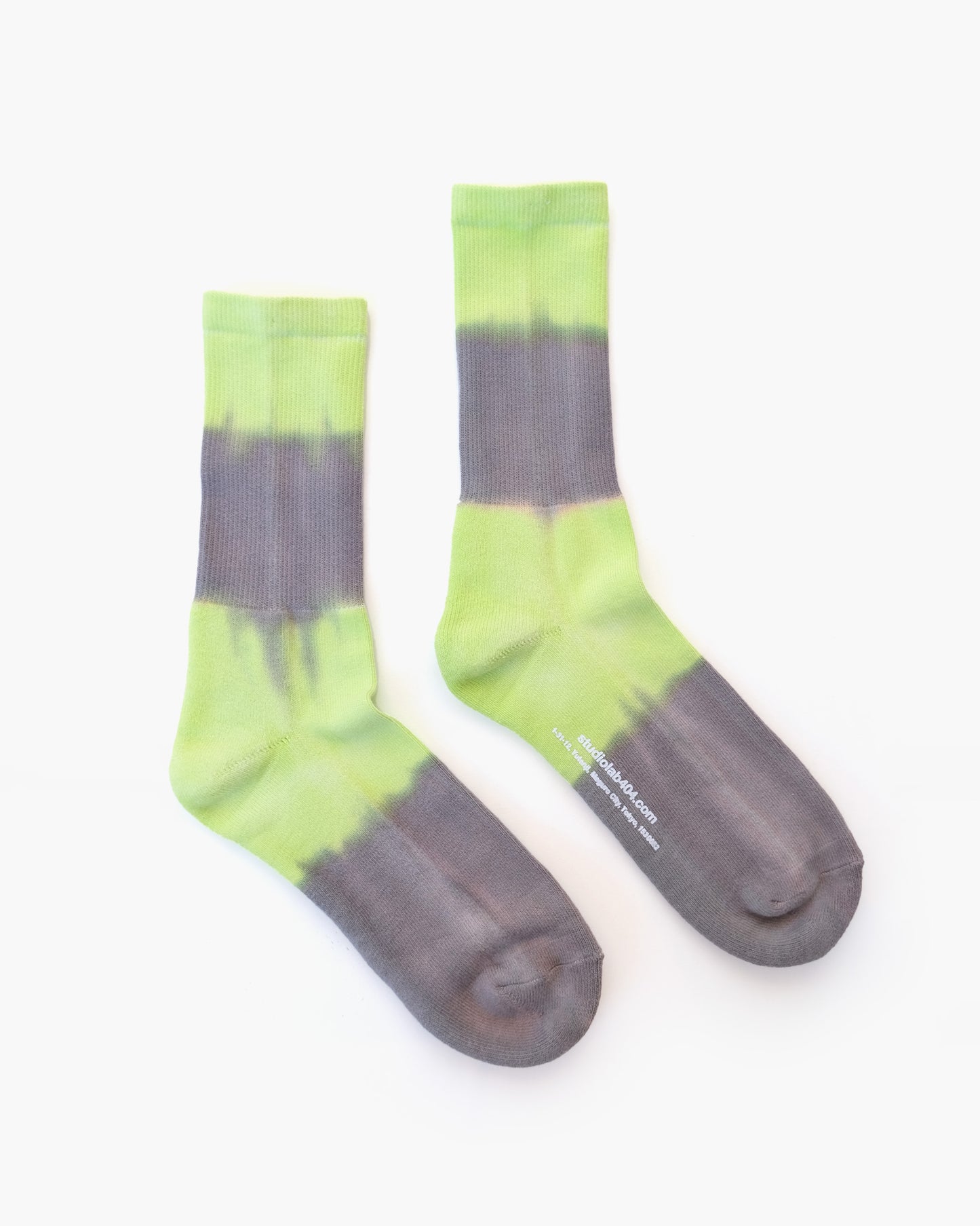 404 Gradation Pile Socks - Gray × Yellow