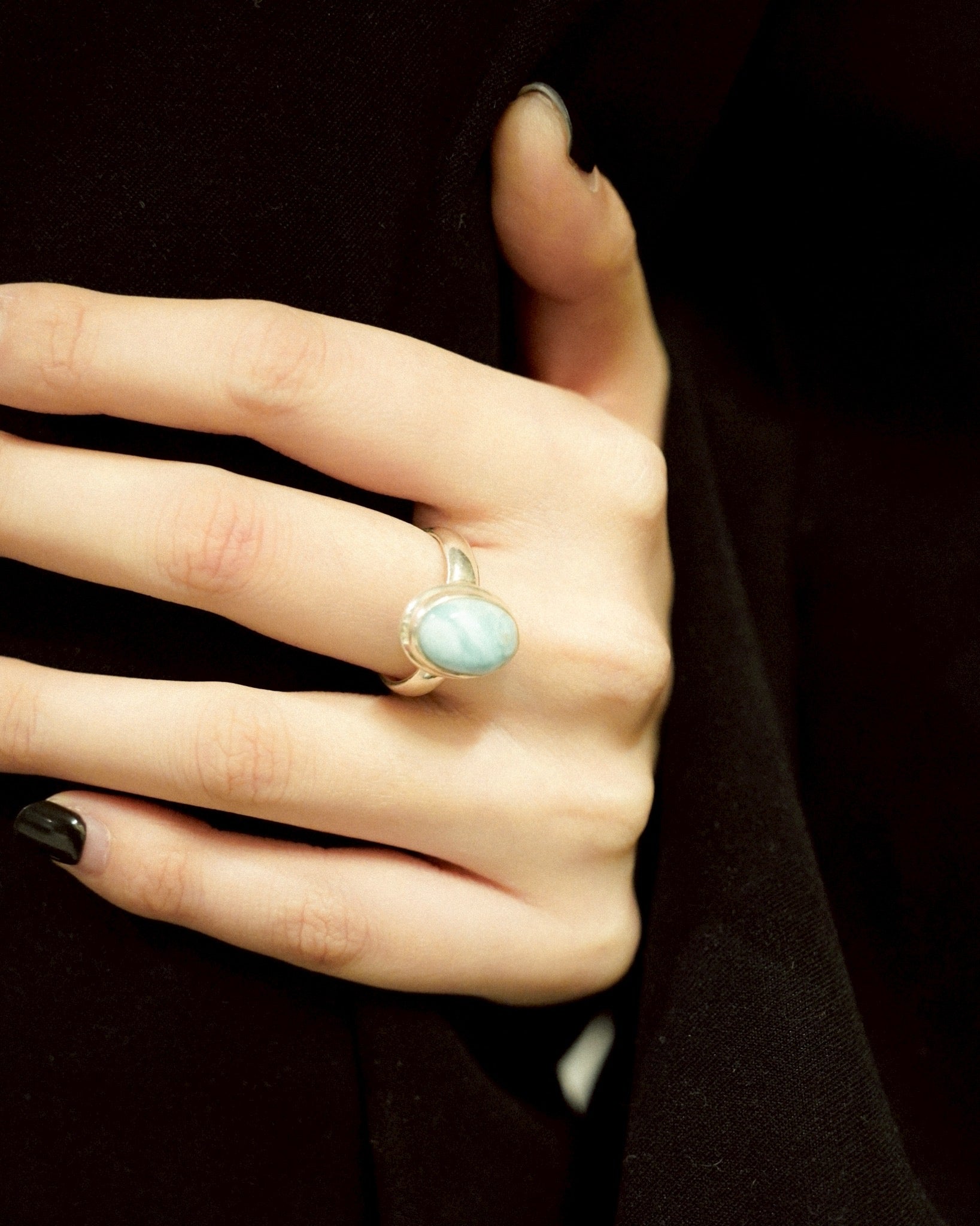 Larimar Silver Ring (SVR25033)